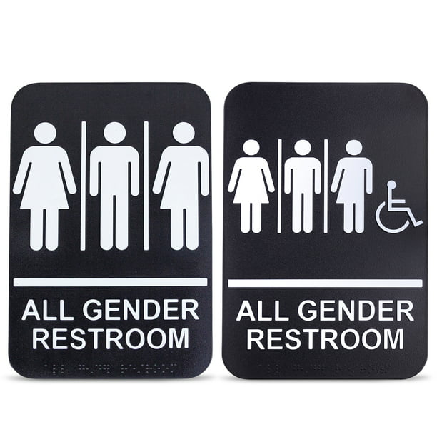 3 x 6 Glen Products Inc All Gender Bathroom Sign for Wall 